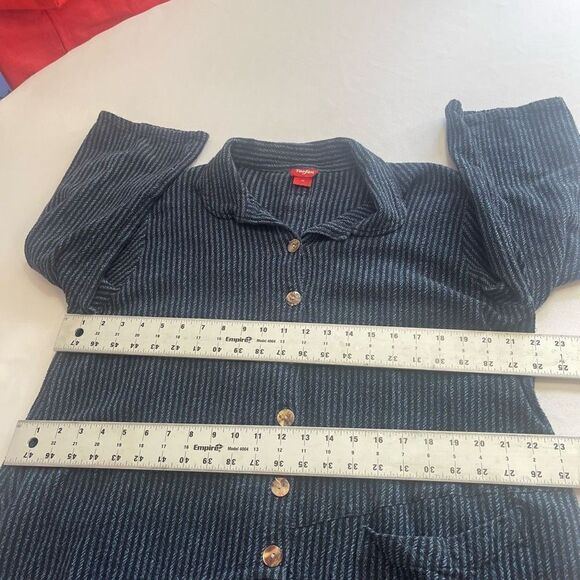 Toofan Blue Stripe Lagenlook Tunic Top Plus Size 1X - Picture 4 of 8